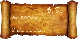 Vas Dávid névjegykártya